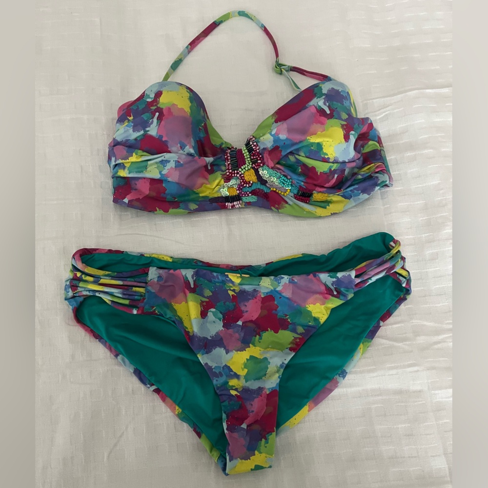 Agua Bendita Colorful Floral Bikini Set